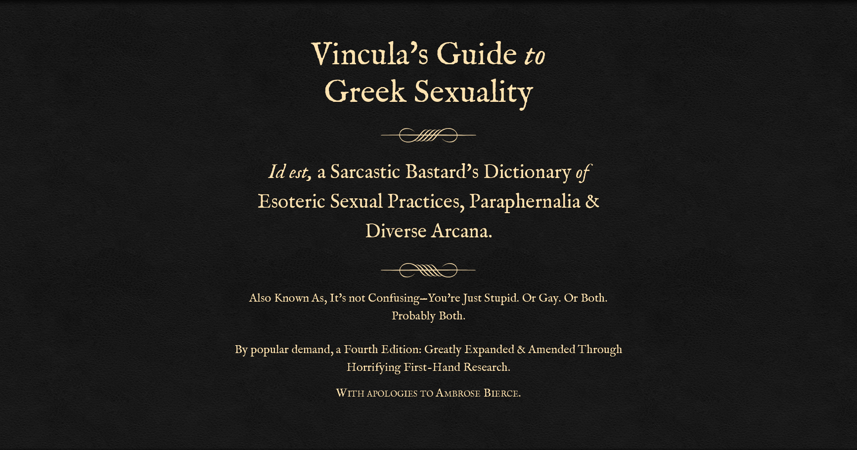 Vincula S Guide To Greek Sexuality Bedroomlan